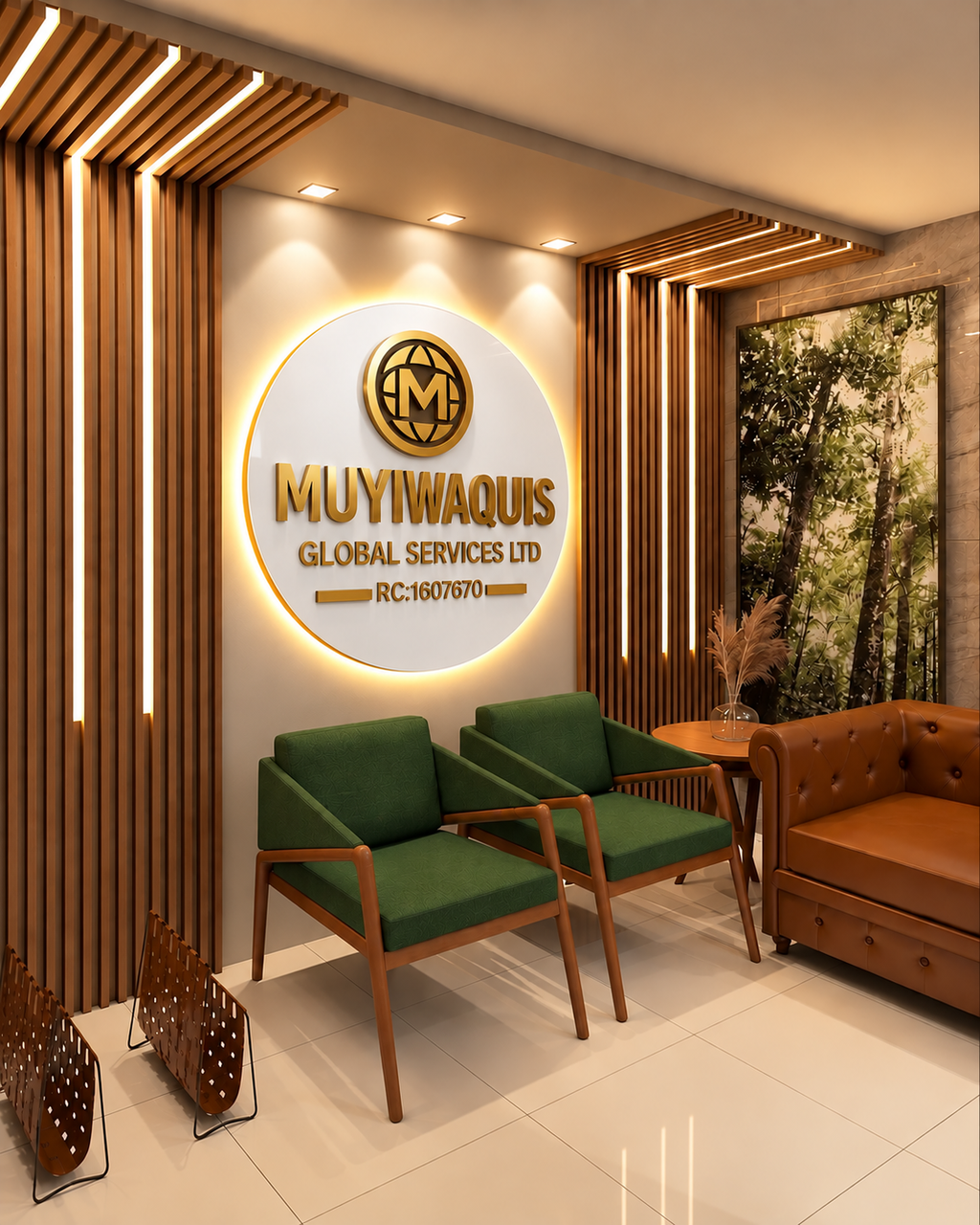 Premium Golden Mirror Acrylic Logo