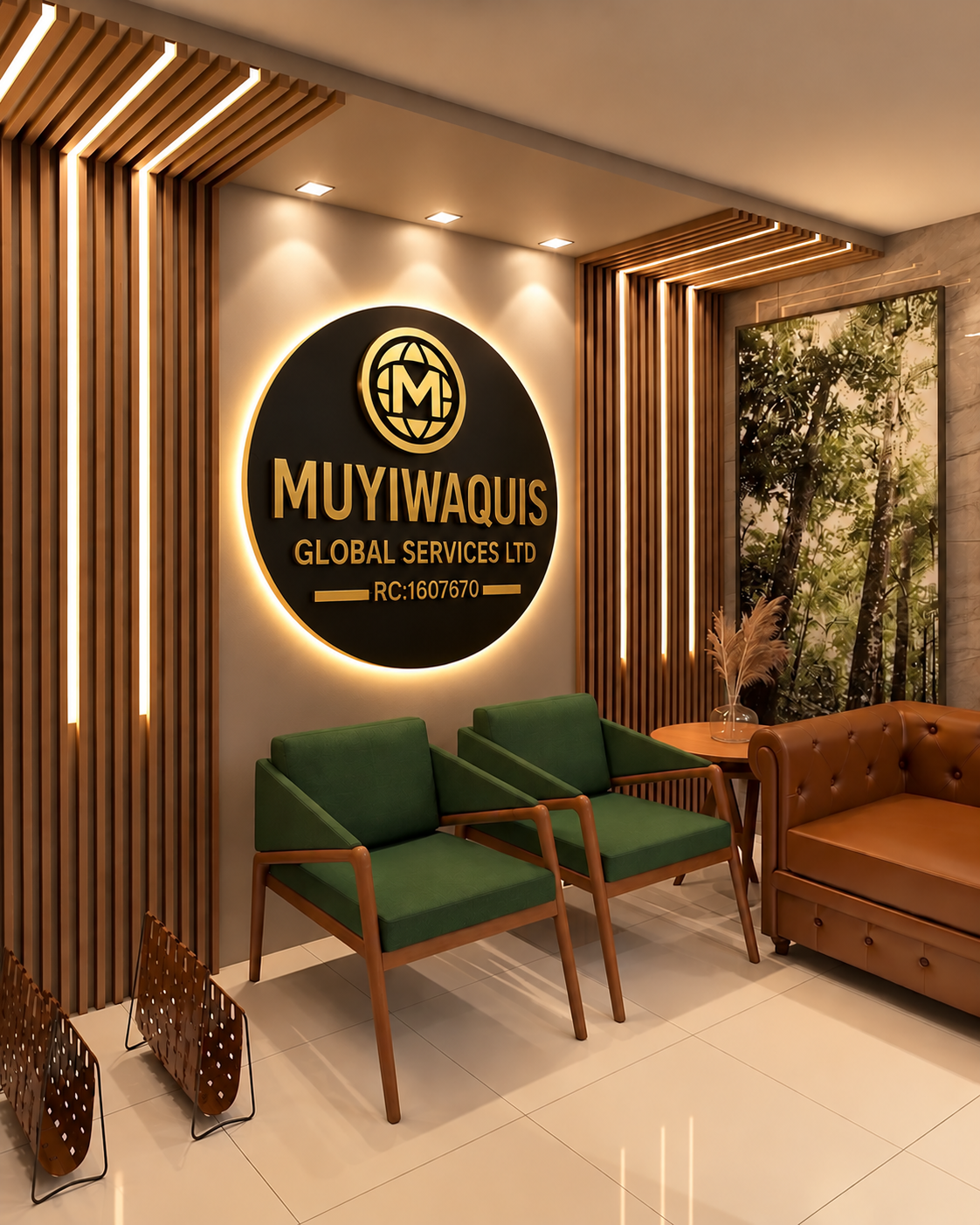 Premium Golden Mirror Acrylic Logo