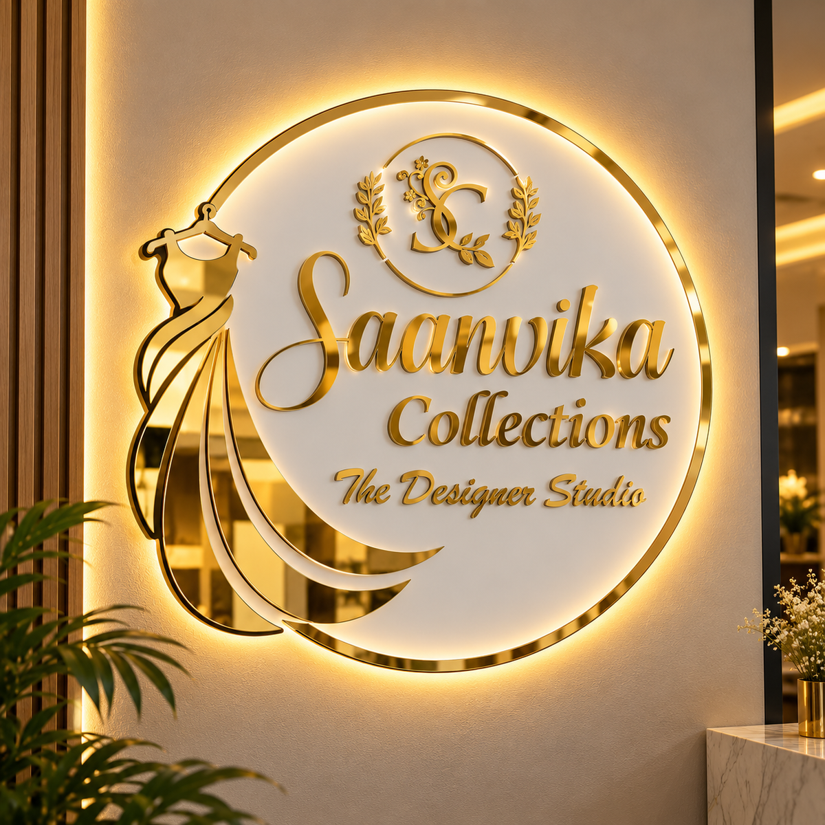 Premium Black & Gold Name Plate
